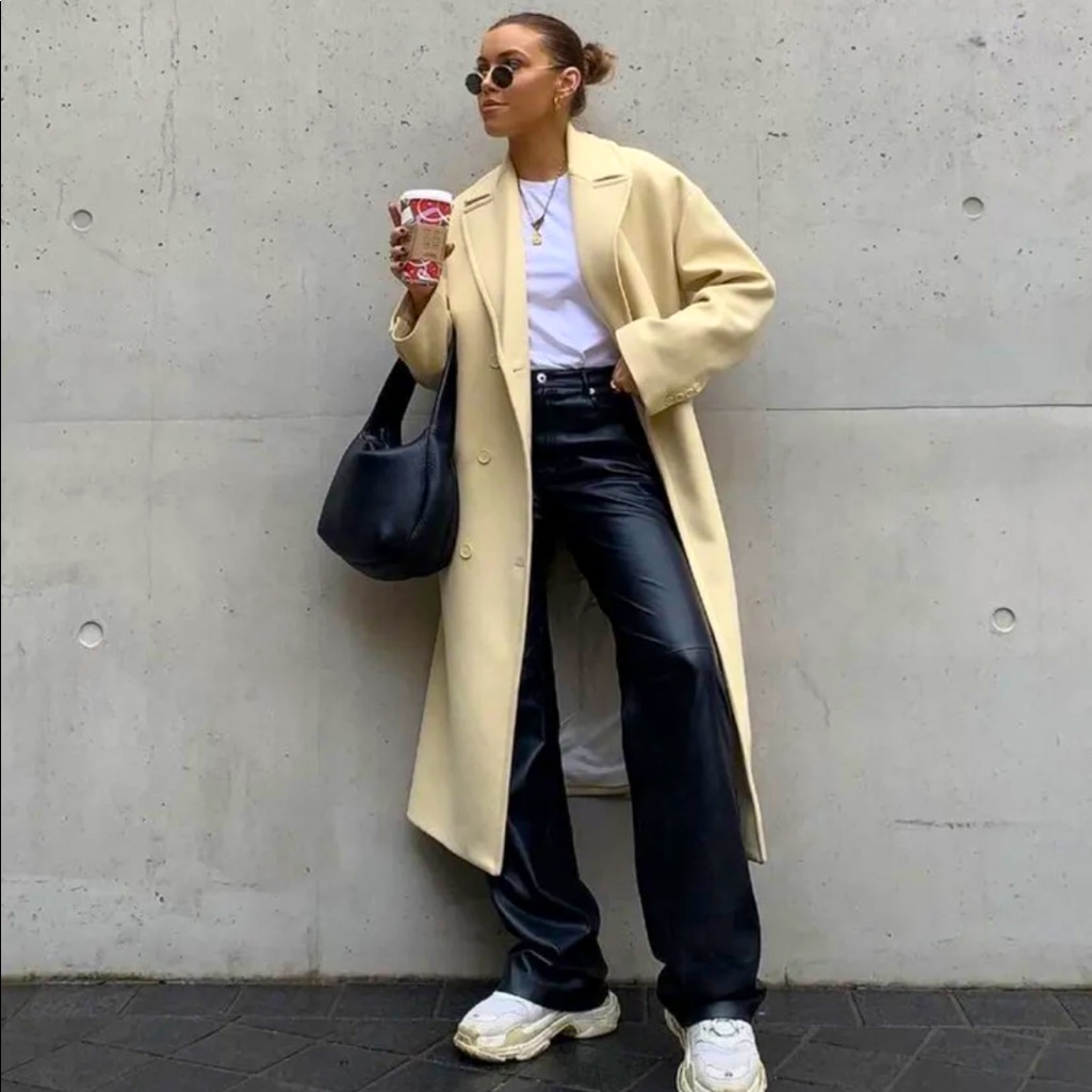 Zara Limited Edition Double-Breasted Italian Wool Blend Coat - Medium